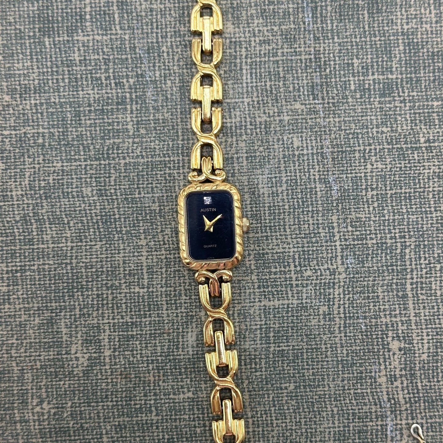 Dainty Gold Watch with Black Dial