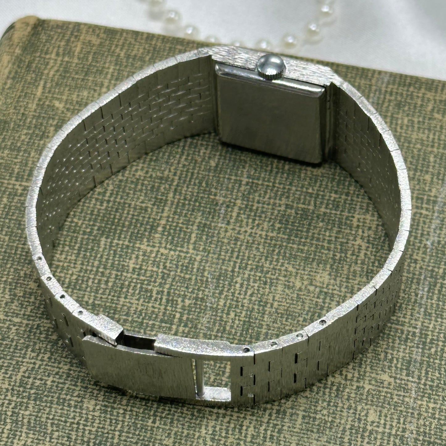 Silver Swiss Made Wind-Up Excalibur Tank Watch