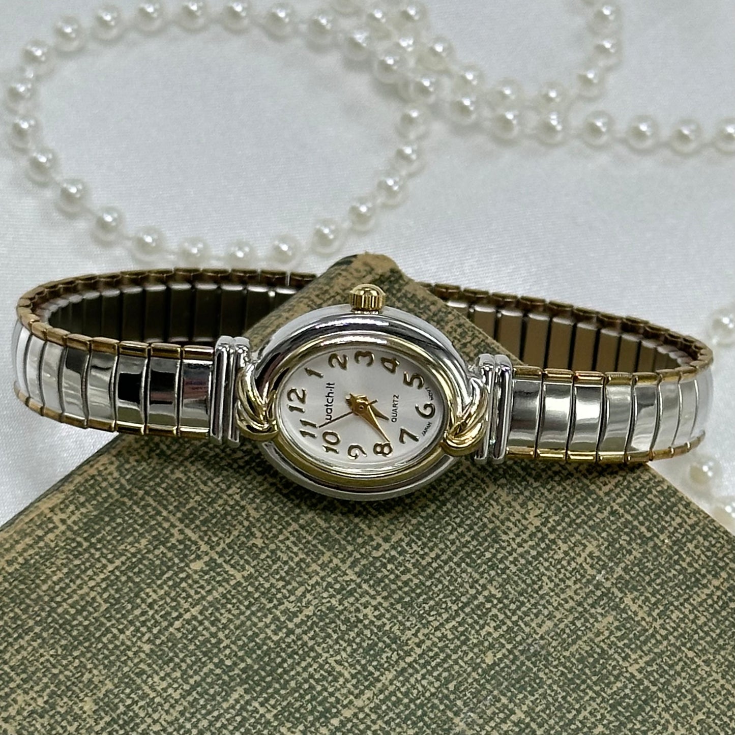 Two-Tone Oval Dial Watch