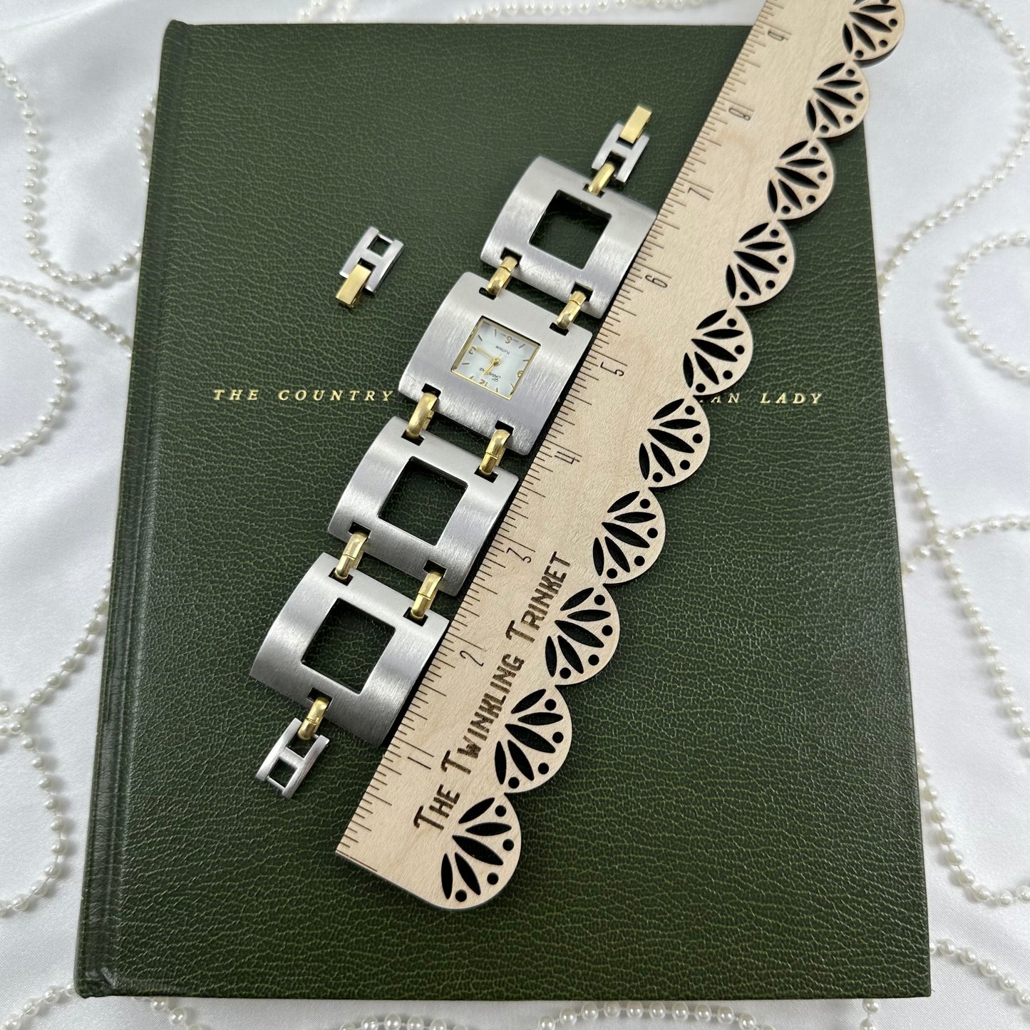 Unique Two-Tone Linked Squares Watch