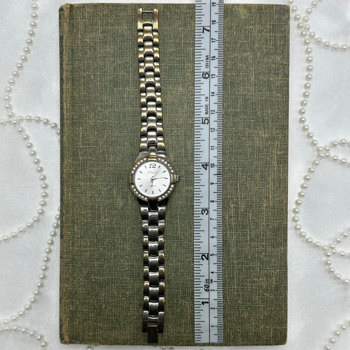 Silver Diamanté Round Dial Kim Rogers Watch