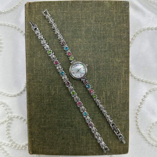 Pastel Stone Bracelet and Watch Set