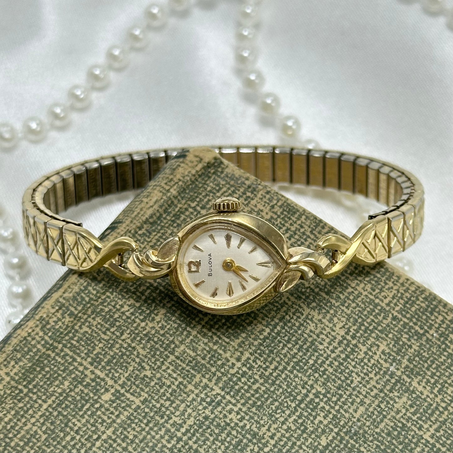 1962 10k RGP Teardrop Bulova Wind-Up Cocktail Watch