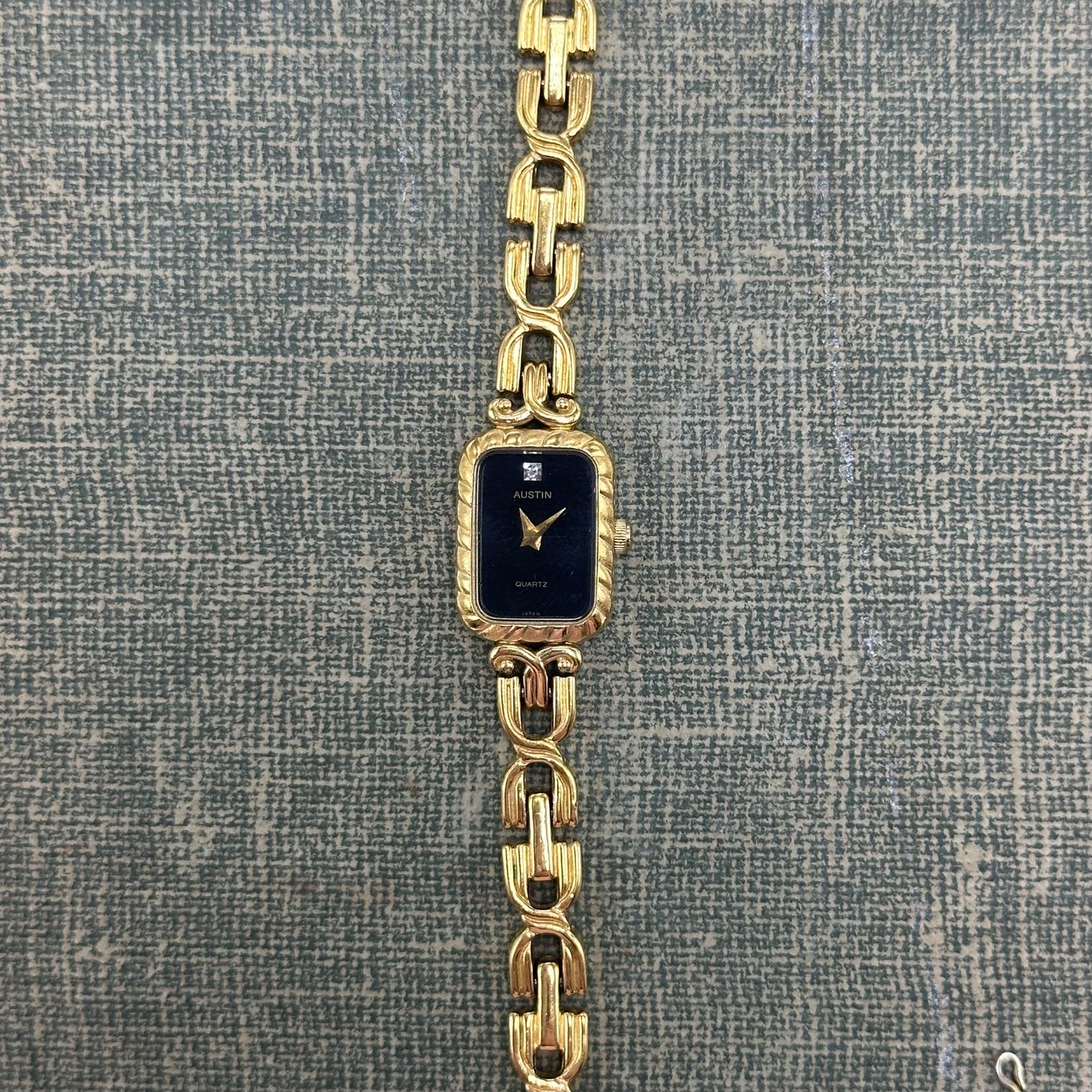 Dainty Gold Watch with Black Dial
