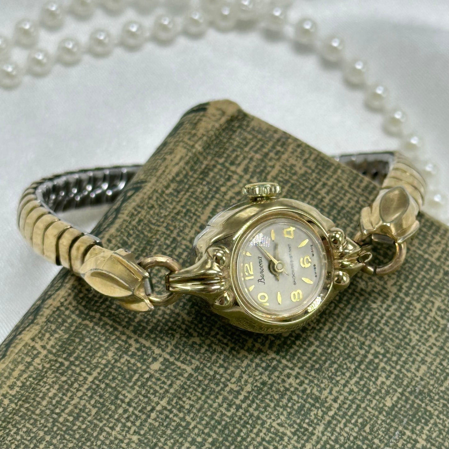 1950's Dainty Gold Wind-Up Bercona Cocktail Watch