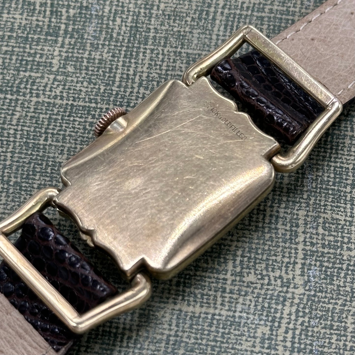 1951 Vintage 10k GF Wind-Up Elgin De Luxe Square Dial Watch