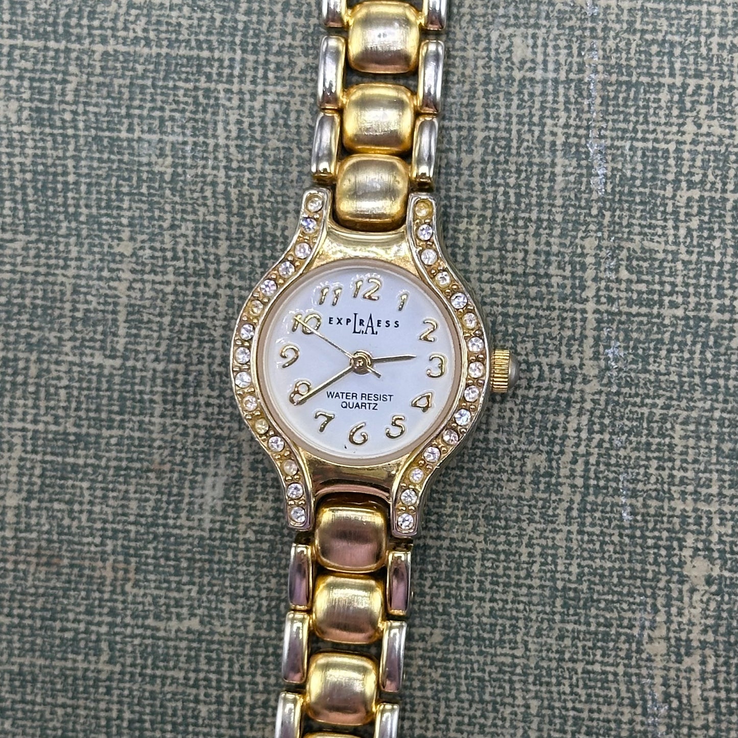 Gold LA Express Diamanté Watch