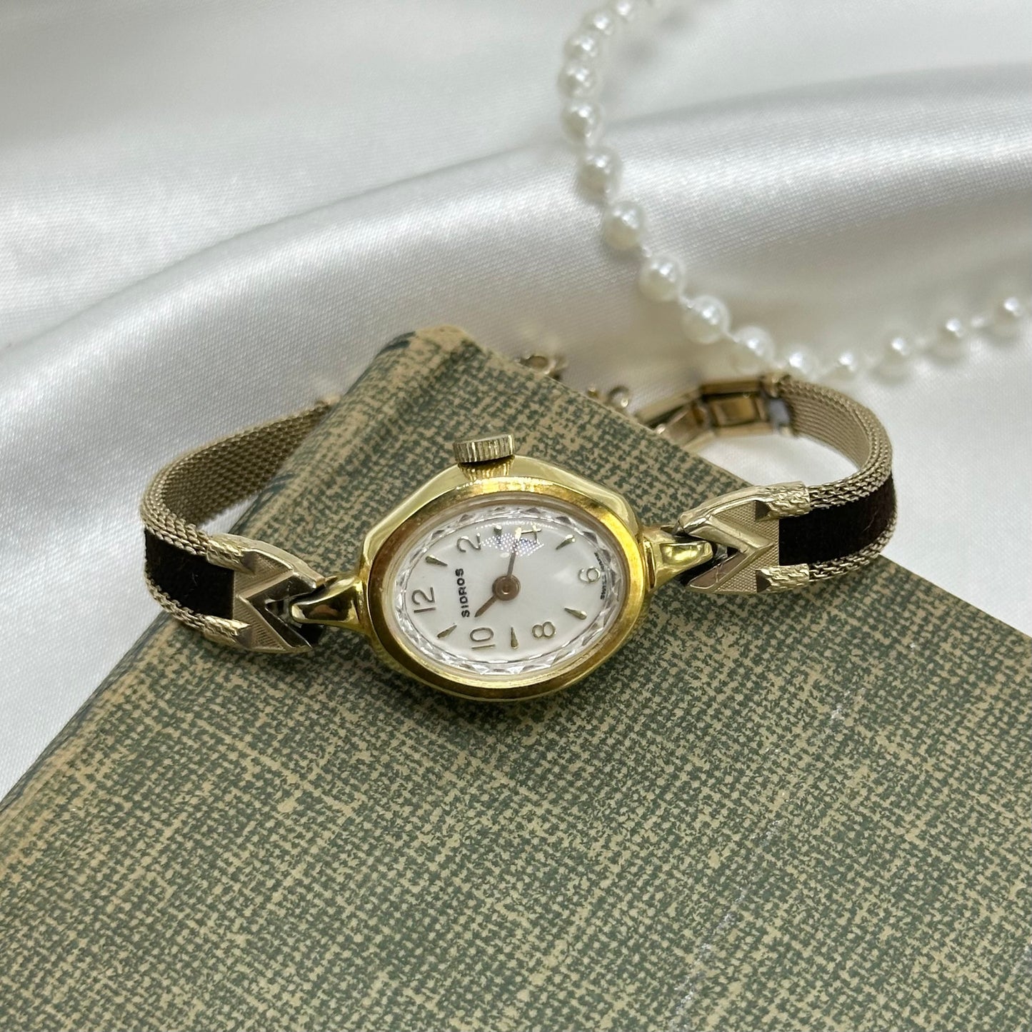 Gold Watch With Black Velvet Band