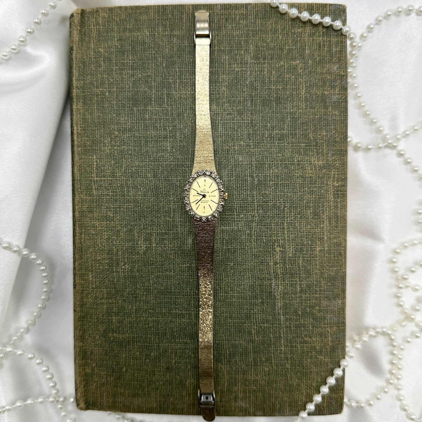 Gold tone Diamanté Deauville Armitron watch with quartz movement