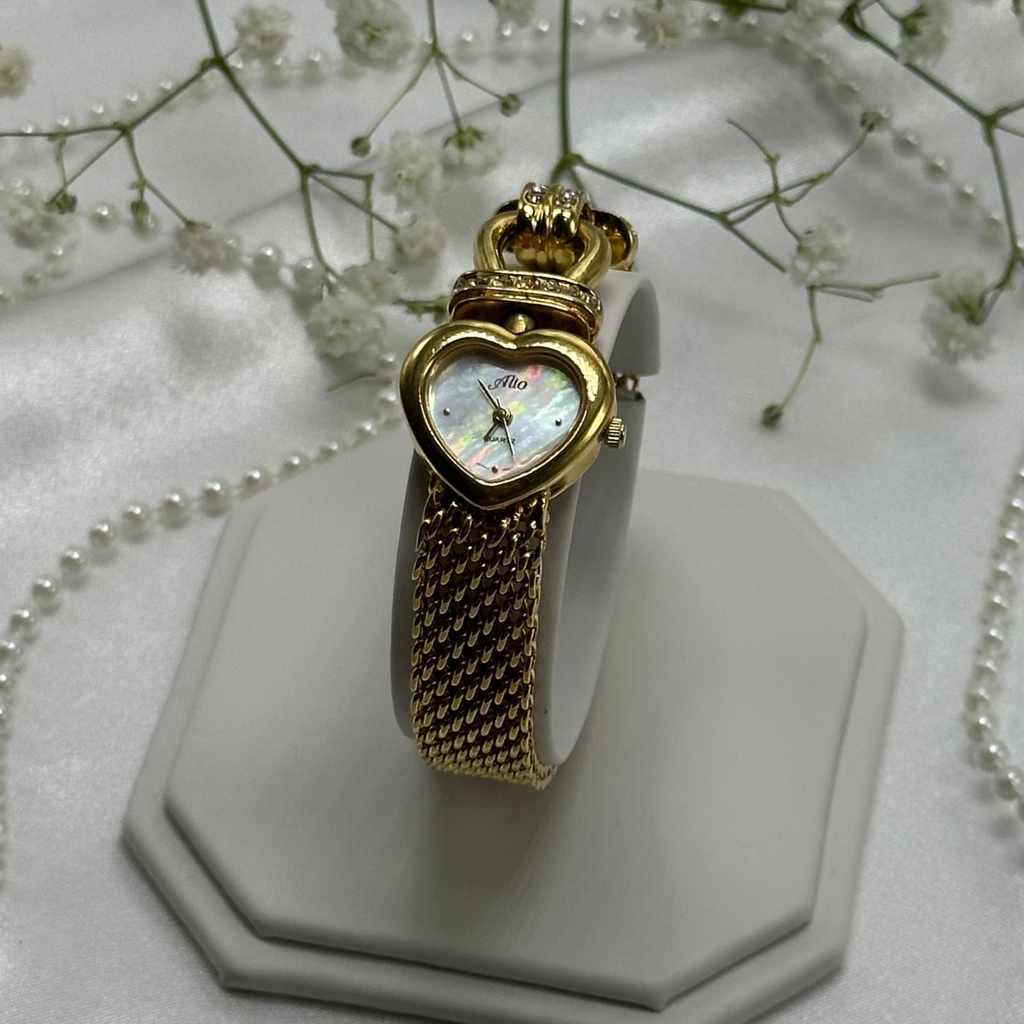 Mother of Pearl Heart Dial Watch