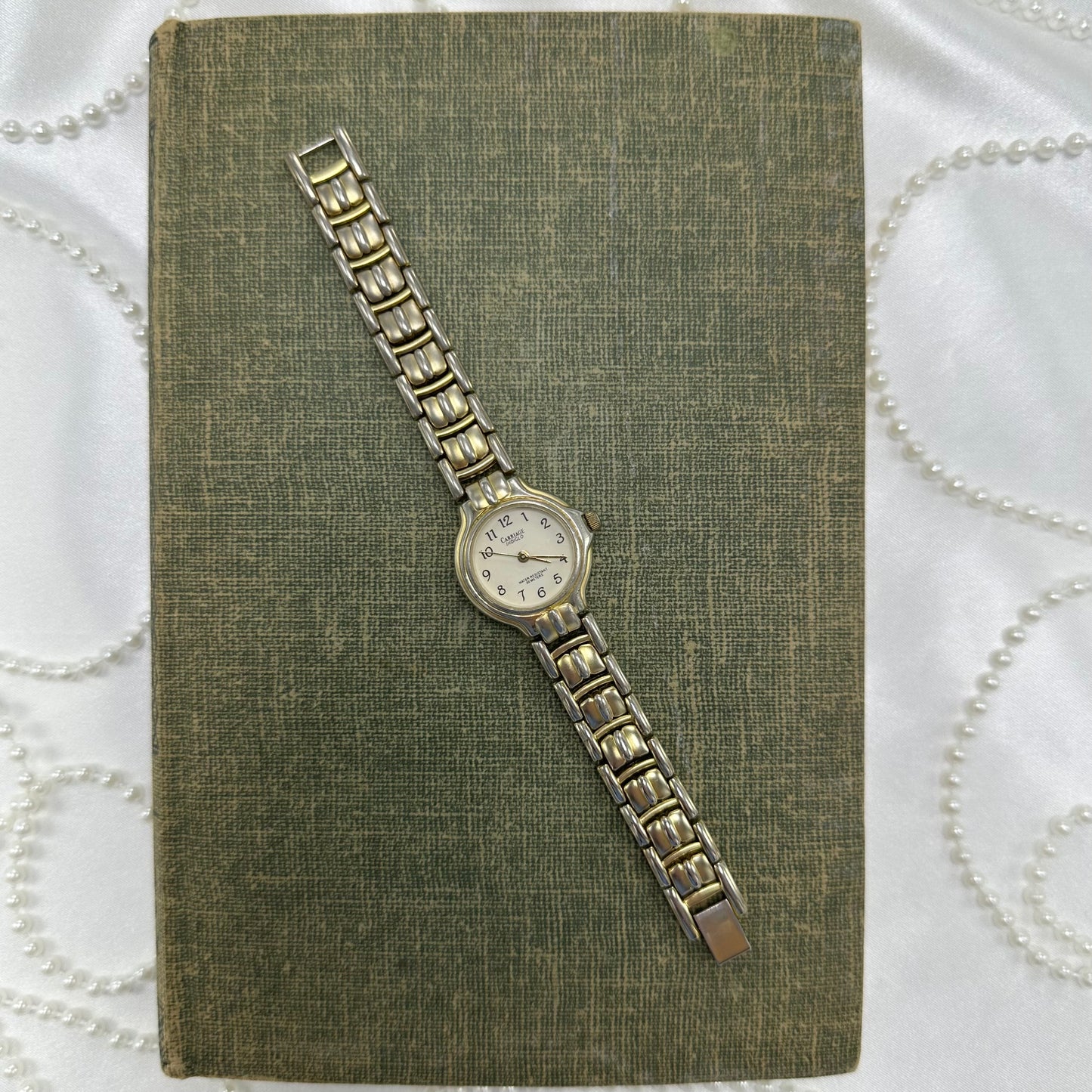 Two-Tone Carriage Indiglo Watch with Glow Dial