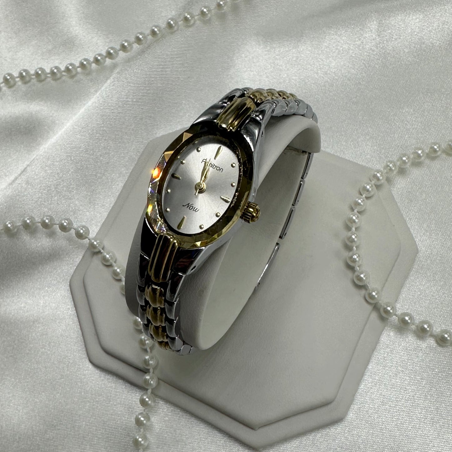 Two-Tone Crystal Bezel Watch