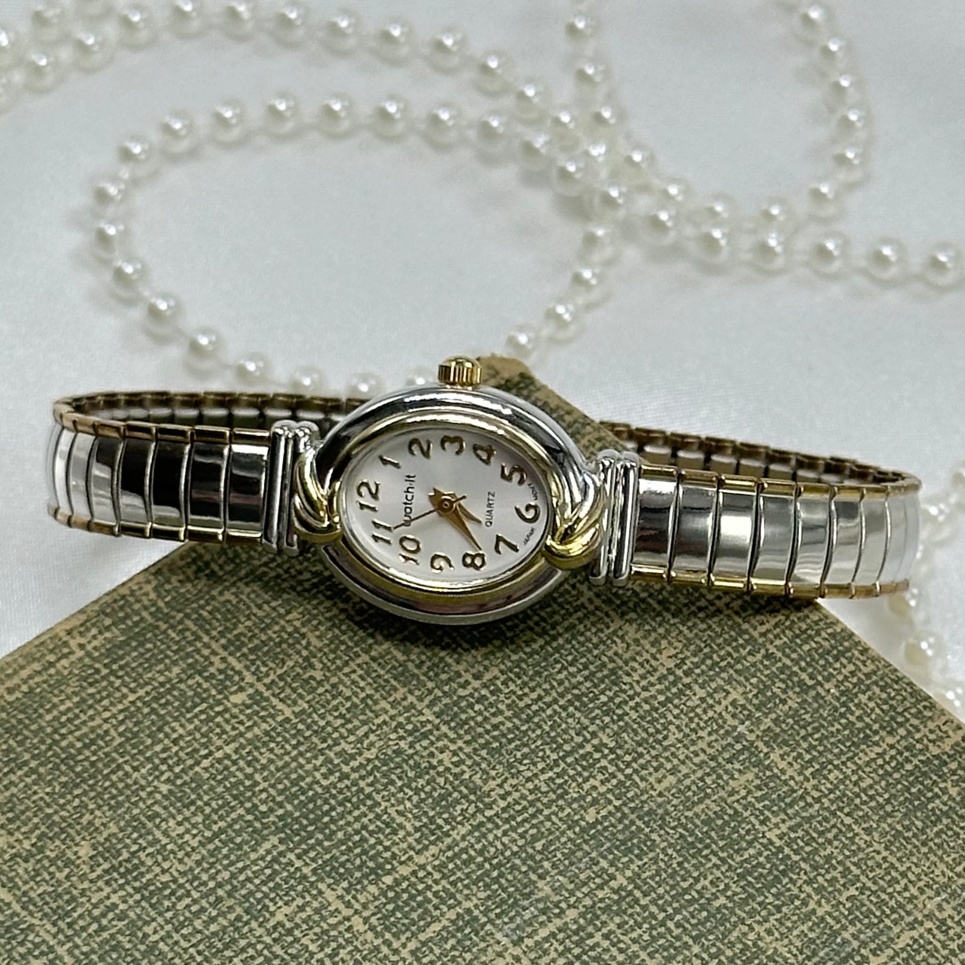 Two-Tone Oval Dial Watch