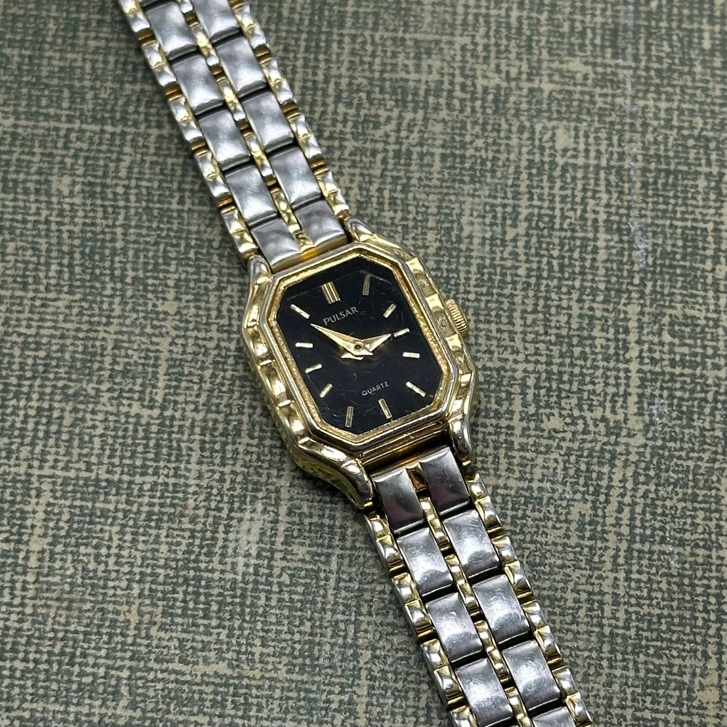 Two-Tone Pulsar Watch with Black Dial