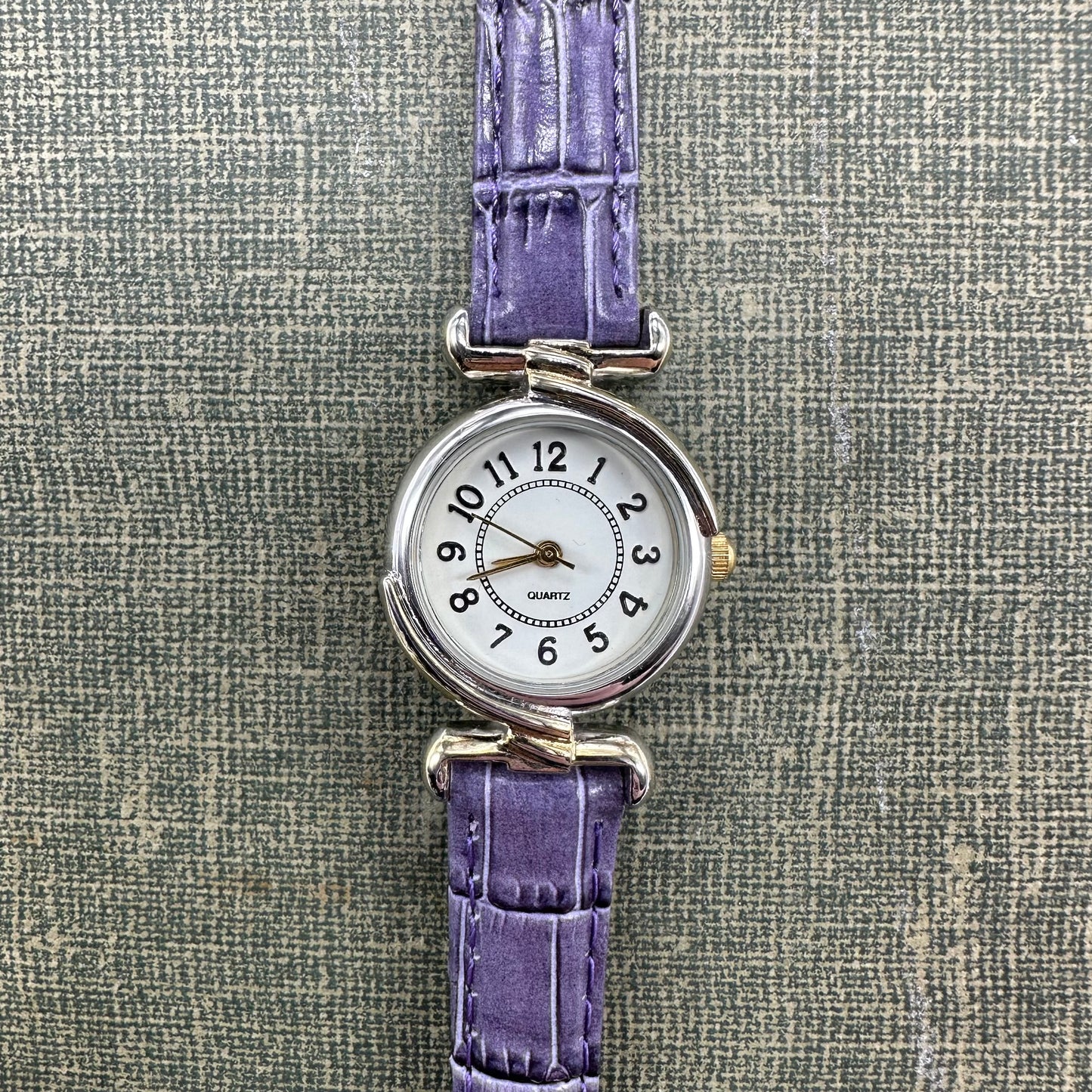 Two-Tone Watch with Purple Band