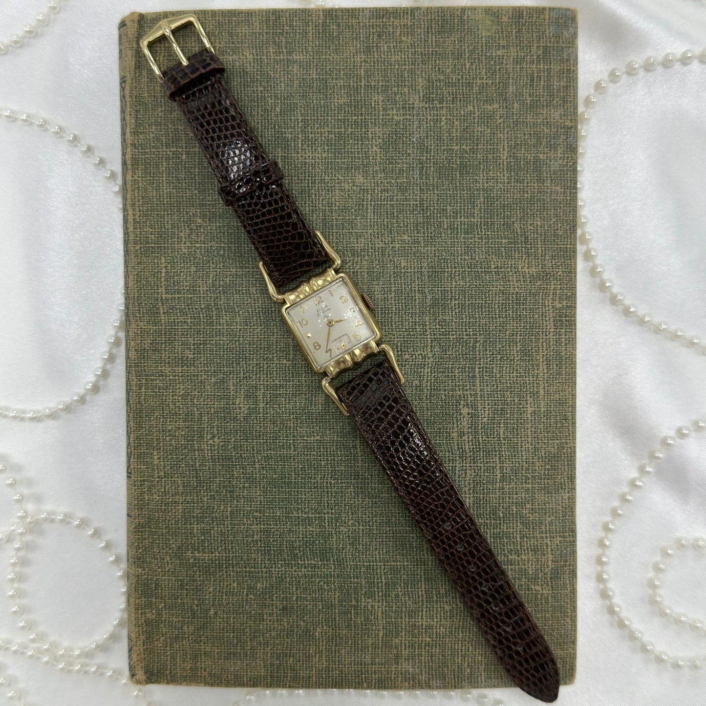 Vintage 10k GF Wind-Up Elgin De Luxe Square Dial Watch