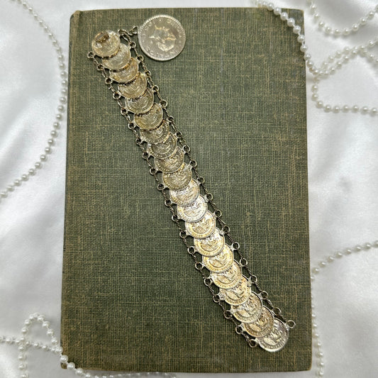 Vintage Mexican coin bracelet from 1954