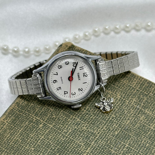 Vintage Silver Timex with Bee Charm