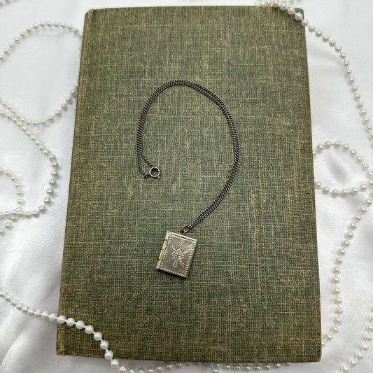 Vintage square cross locket necklace.