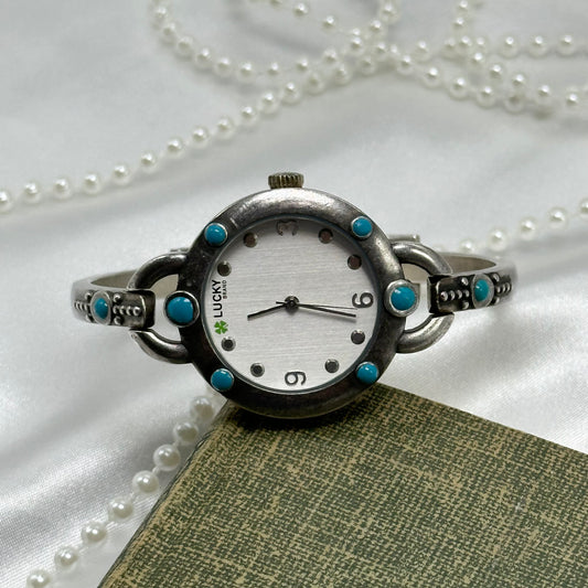 Silver and Turquoise Lucky Watch