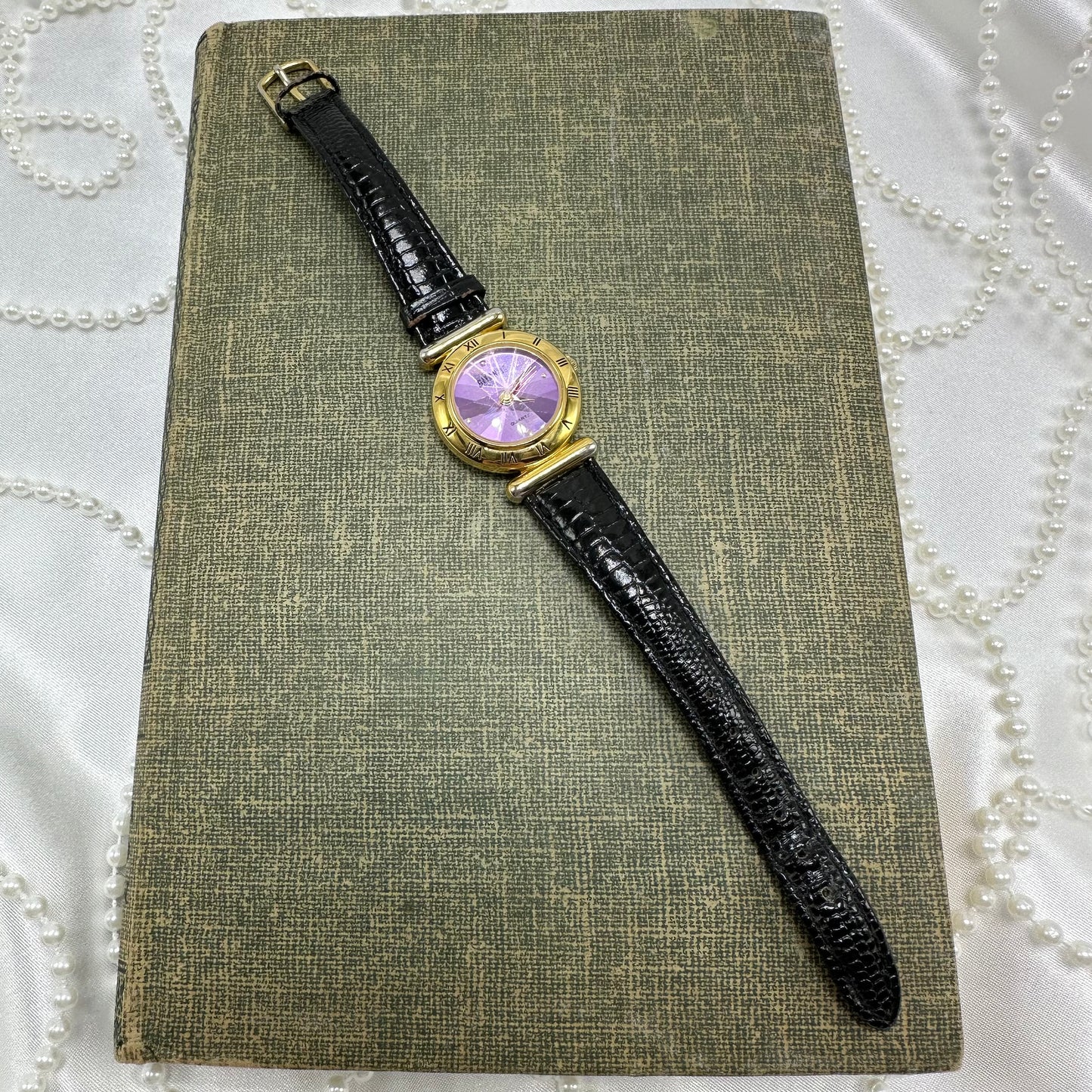 Gold Gitano Purple Diamond Dial Watch