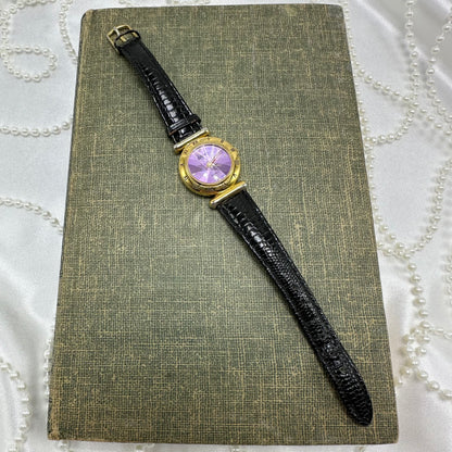Gold Gitano Purple Diamond Dial Watch