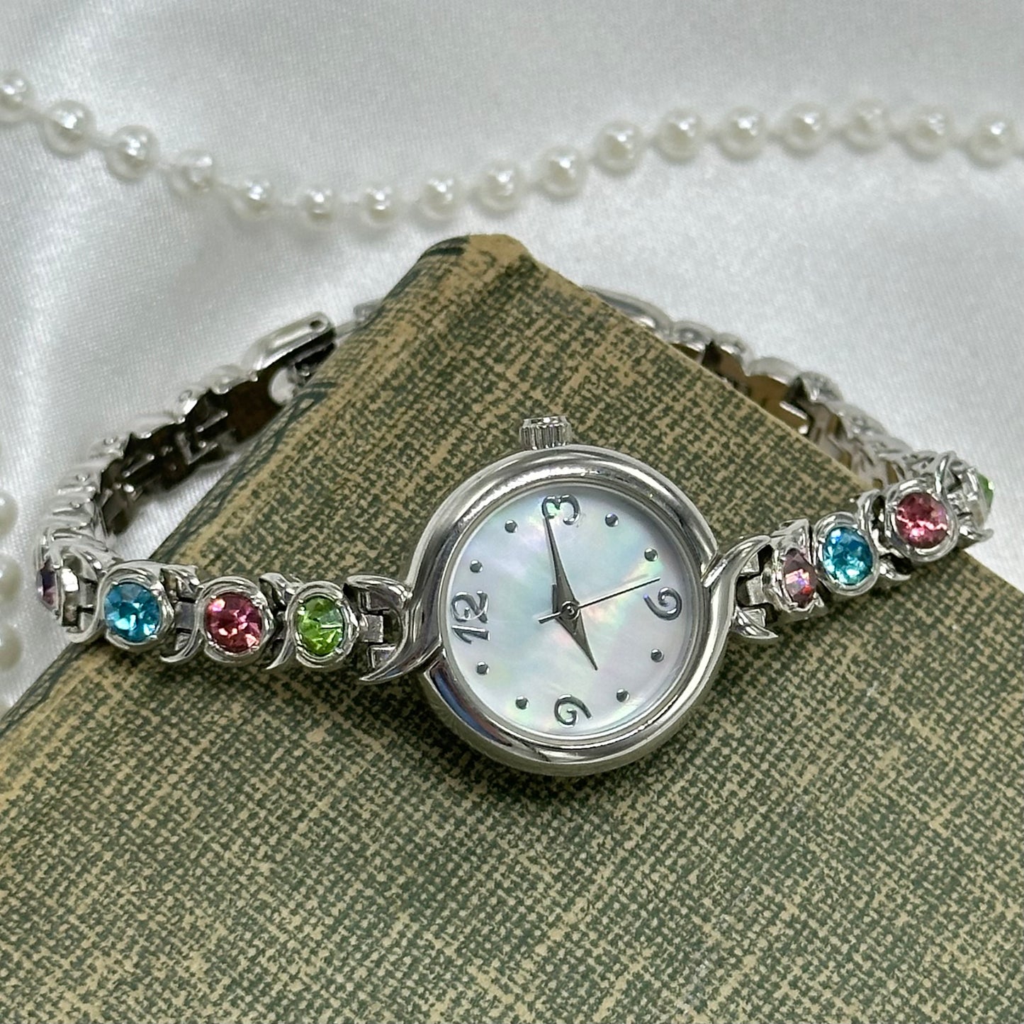 Pastel Stone Bracelet and Watch Set