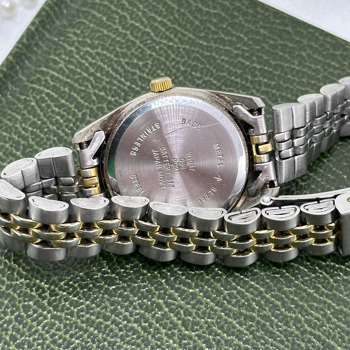 1990's Waltham Prestige Two-Tone Tank Watch with Champagne Dial