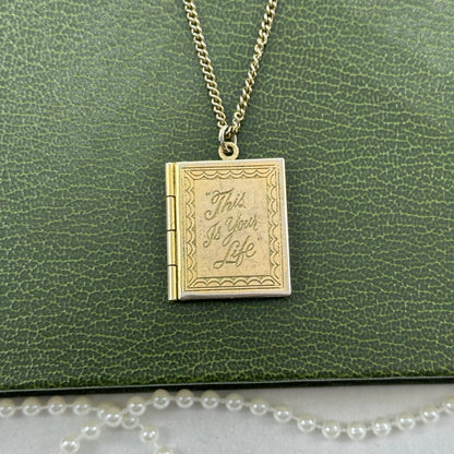 1950's Vintage Gold Book Locket - "This is Your Life"