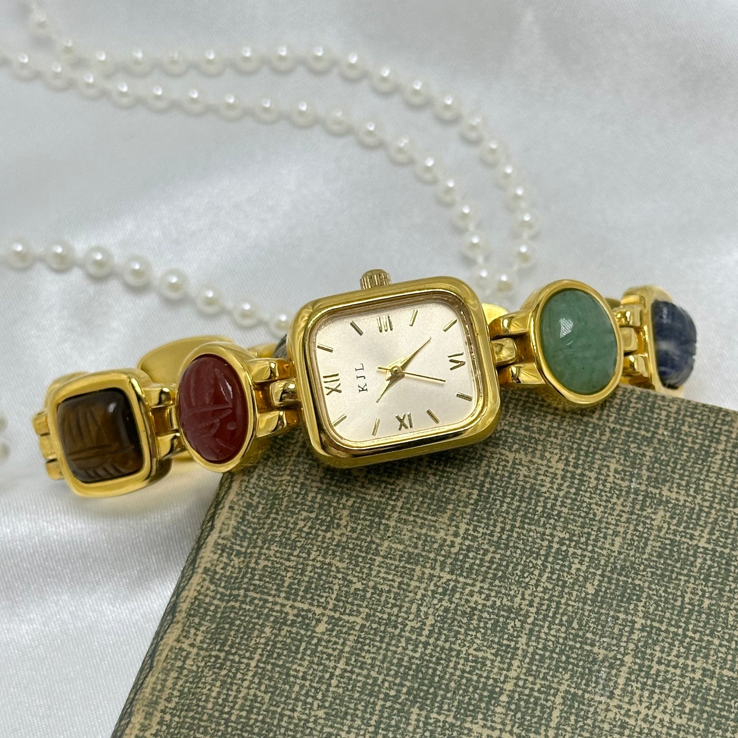 Gold Kenneth Jay Lane Scarab Watch