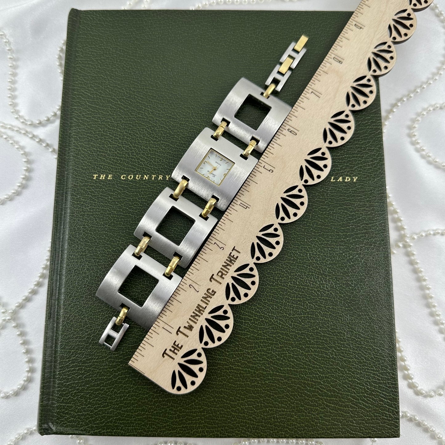 Unique Two-Tone Linked Squares Watch