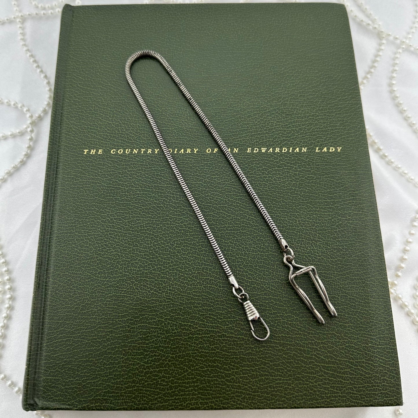 Vintage Silver Watch Chain with Pocket Watch or Fob Clip