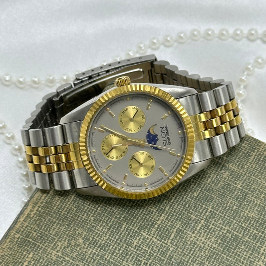 Two-Tone Moonphase Elgin Watch