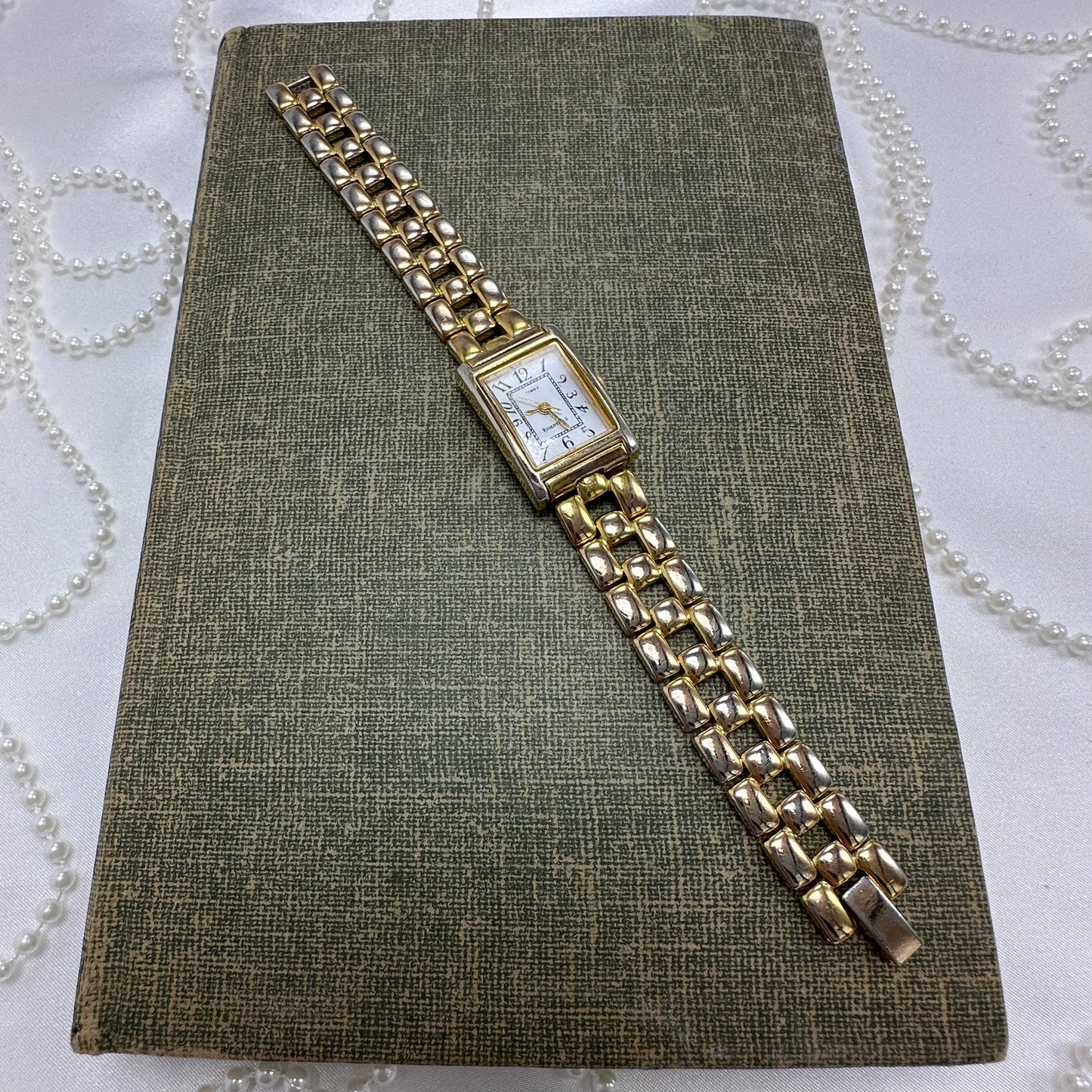 Classic Rectangular Dial Gold Timex Watch