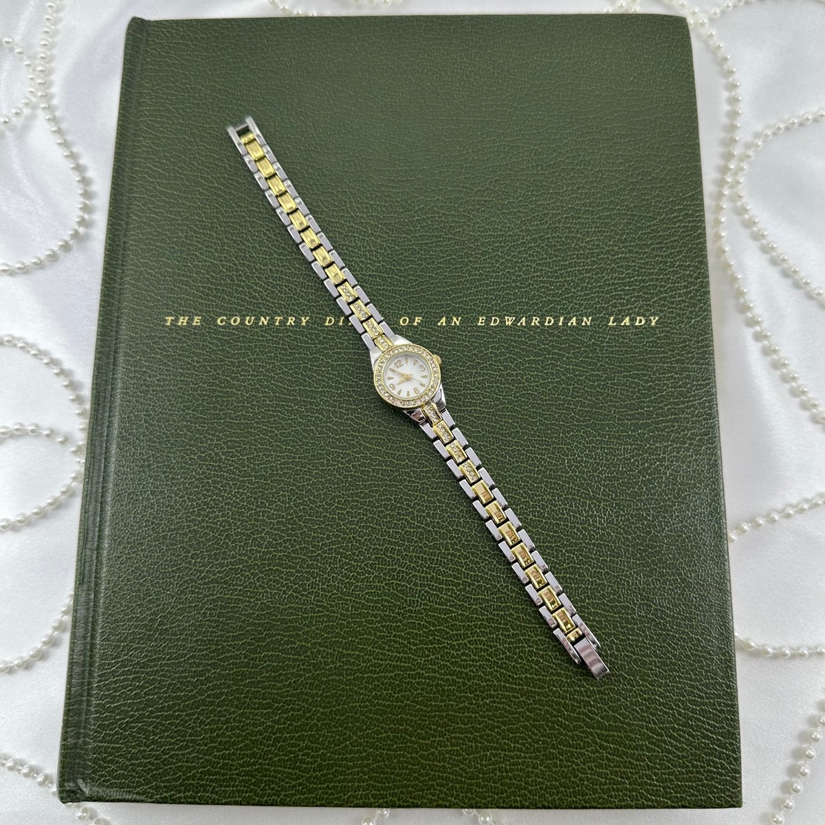 Two-Tone Dainty Diamanté Round Dial Watch