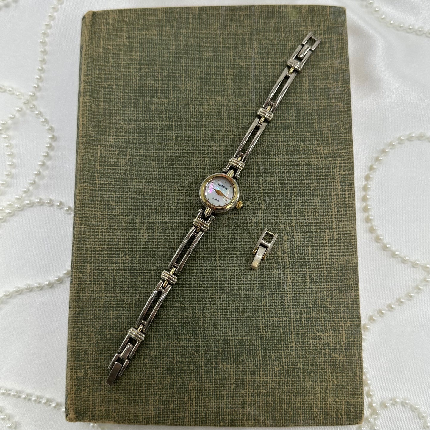 Two-Tone Rumours Watch with Mother of Pearl Dial and Black Jewel Crown