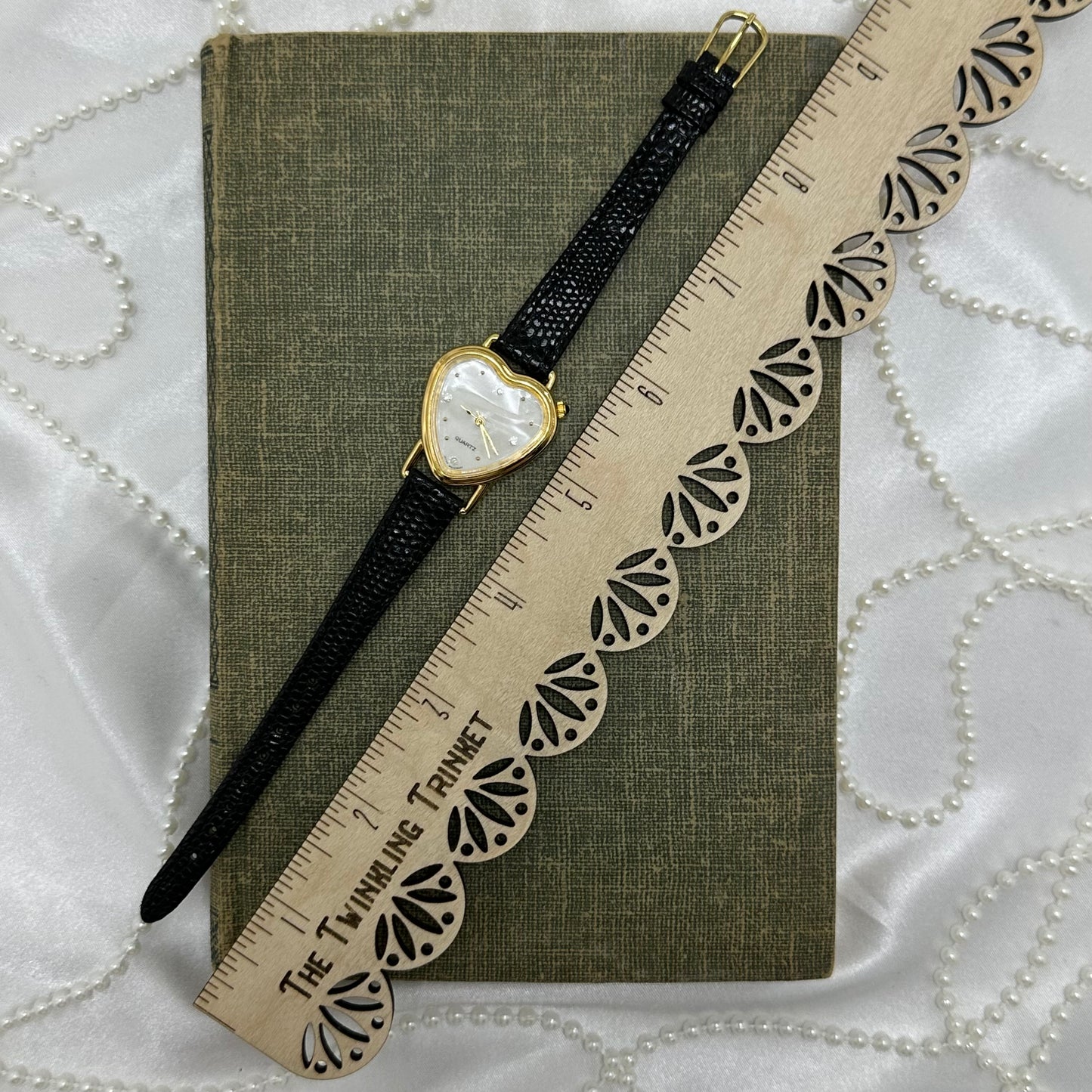 Vintage Avon Gold Heart Watch with Mother of Pearl Dial