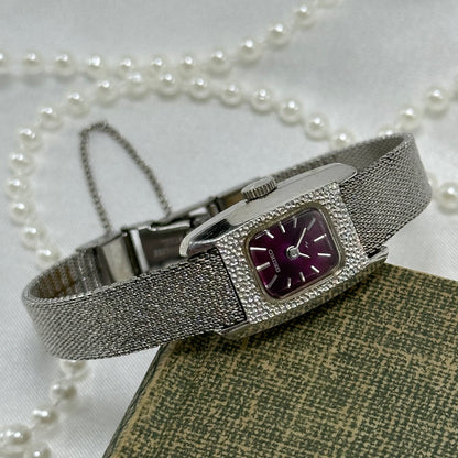 Purple Dial Vintage Silver Seiko Watch