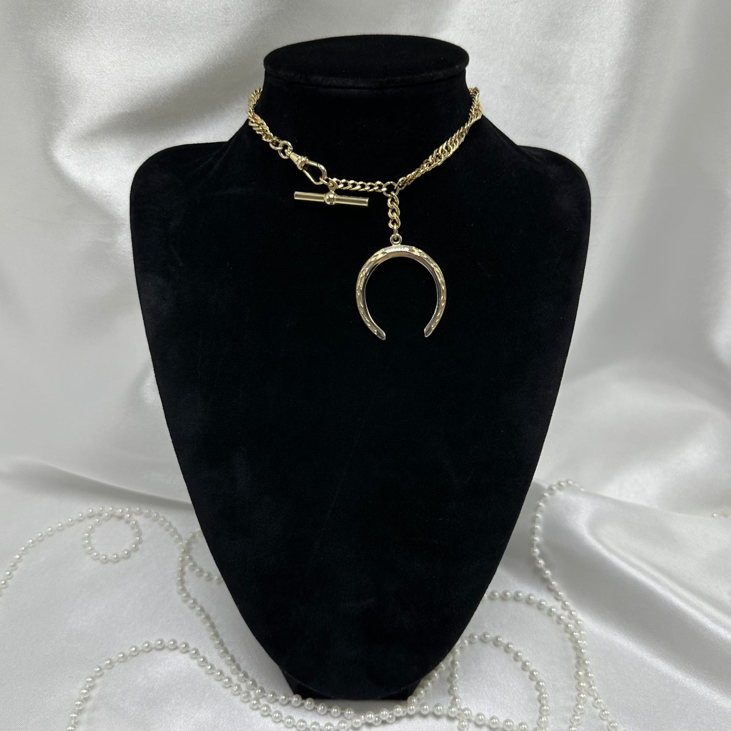 1960's Vintage Gold Twisted Metal Watch Chain with Dog Clip Clasp