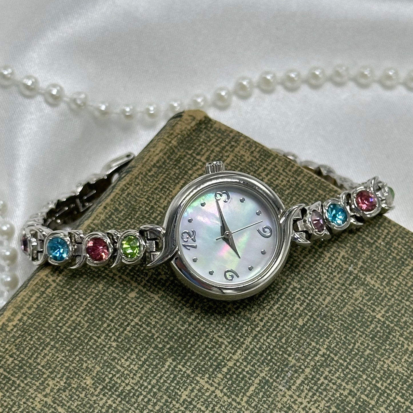 Pastel Stone Bracelet and Watch Set