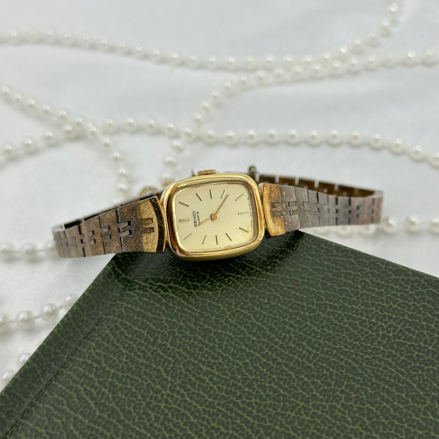 Dainty Gold Square Dial Seiko Watch