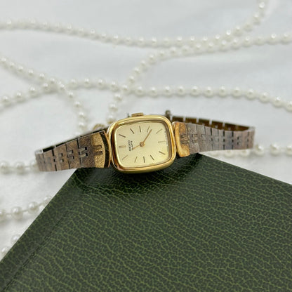 Dainty Gold Square Dial Seiko Watch