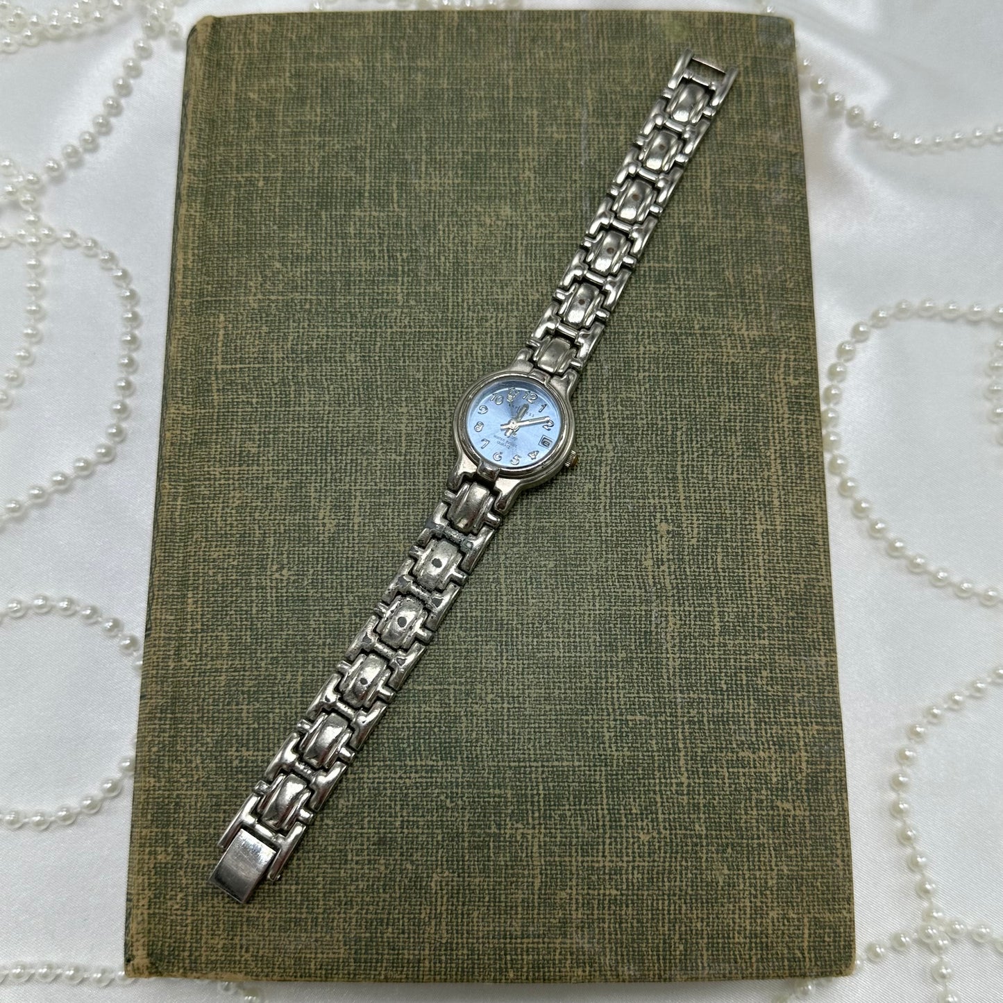 Silver LA Express Watch with Light Blue Dial