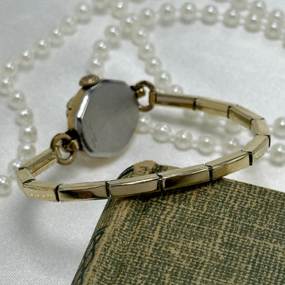 Dainty Gold Gruen Vintage Cocktail Watch