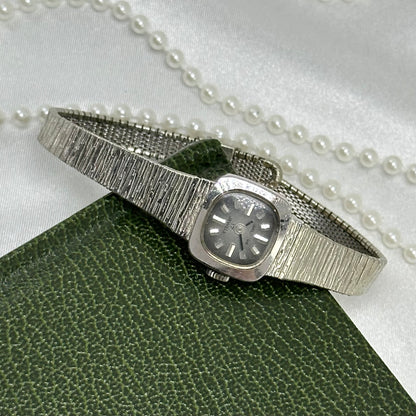 1970's Silver Waltham Wind-Up Watch with Grey Gradient Dial