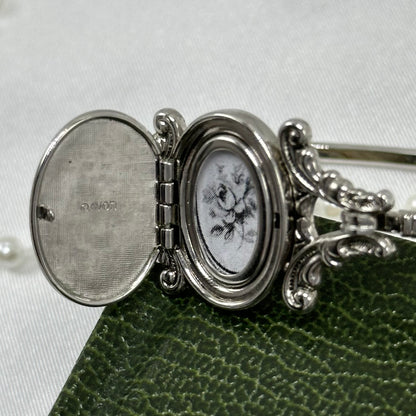 1970's Vintage Silver Avon Hidden Locket Bangle