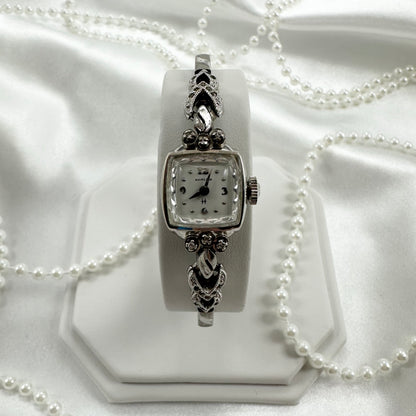 10k RGP Silver 1960’s Hamilton Diamanté Wind-Up Watch