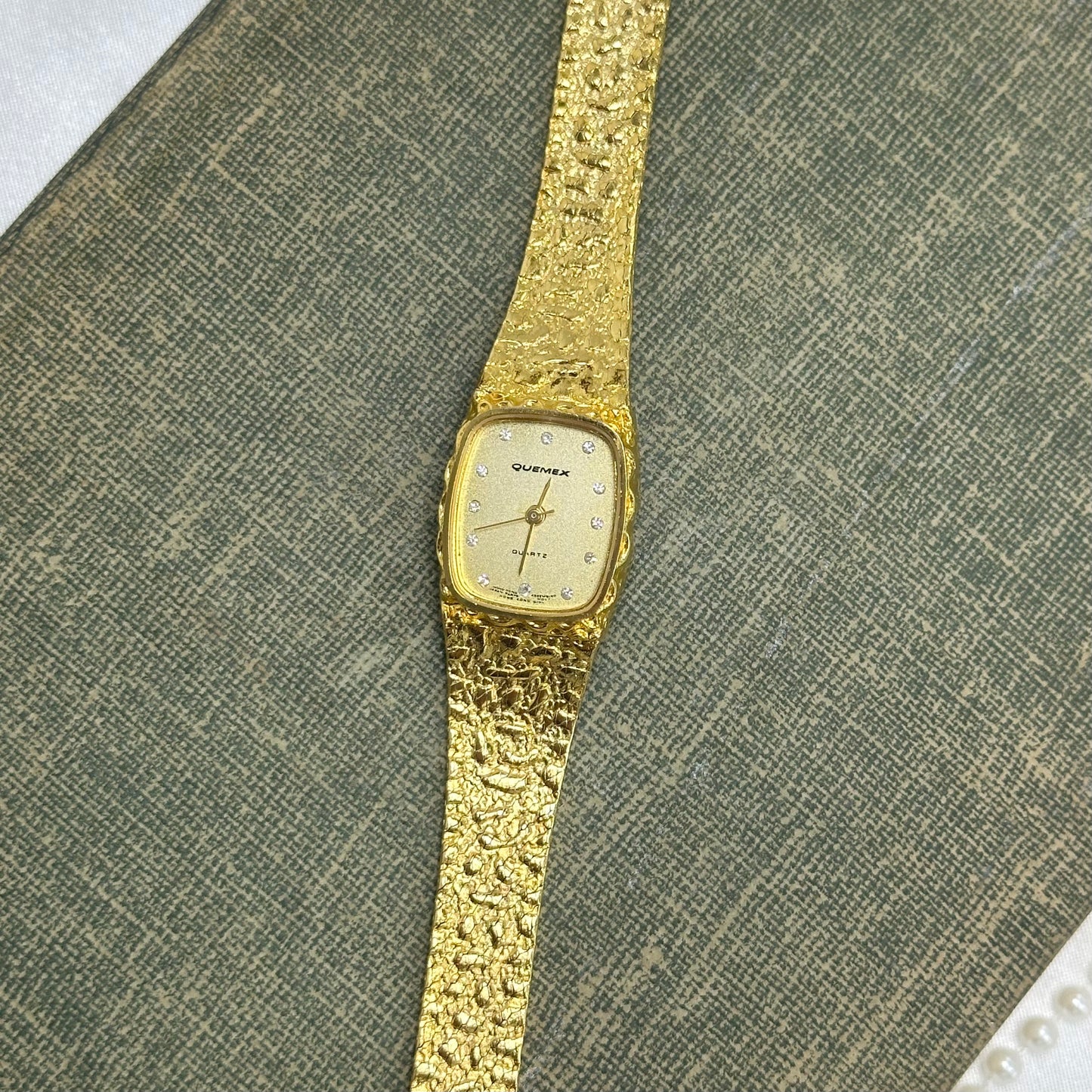 Gold Nugget Square Dial Watch
