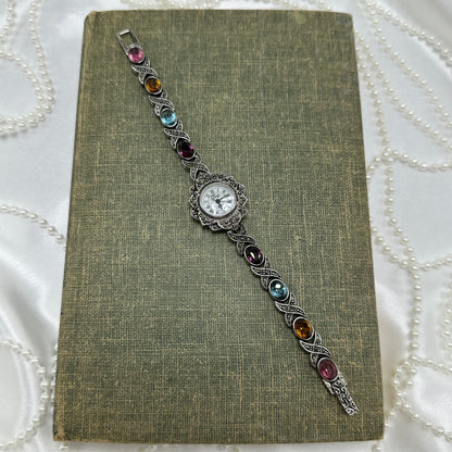 Silver Gemstone Fabergé Watch