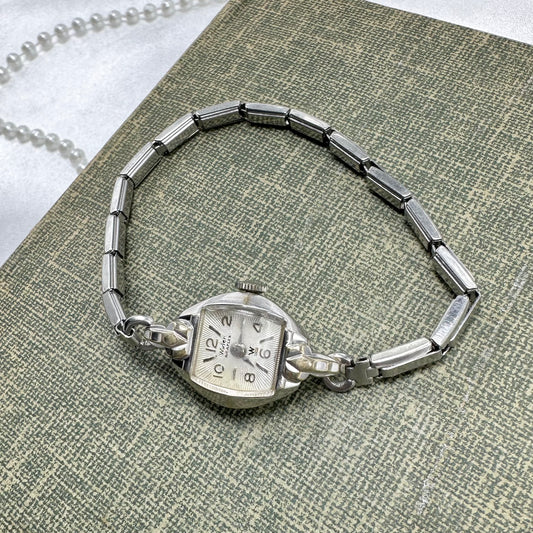 Silver 1950's Wyler Square Dial Wind-Up Watch